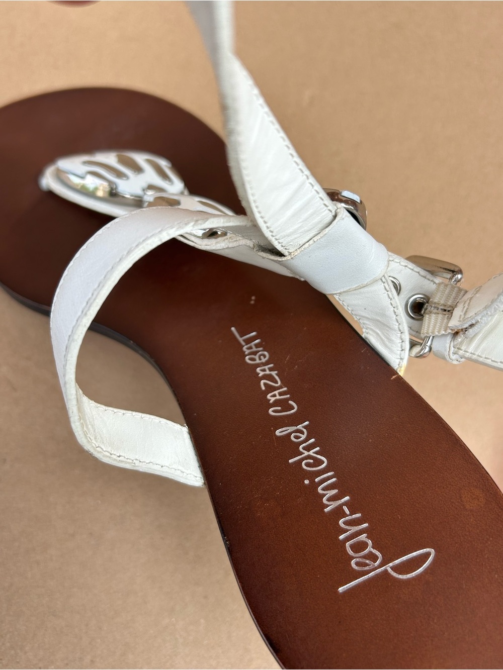 Jean Michel Cazabat Women's Talia Leather Sandals minimalist EU 38.5 US 8 white - Picture 9 of 9